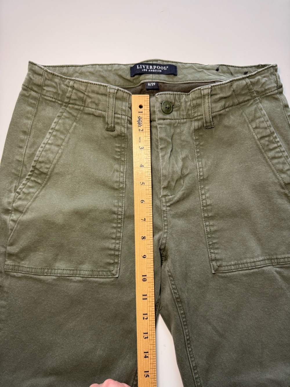 Liverpool Los Angeles Army Green Cargo Jogger Pants Ankle Zip Women’s size 8 - Picture 7 of 8